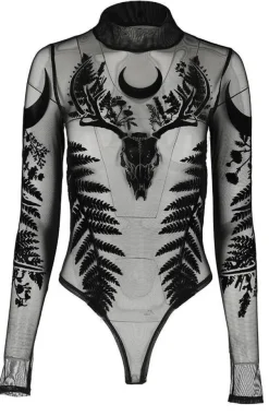 Restyle Black gothic FERN MESH BODYSUIT