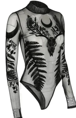 Restyle Black gothic FERN MESH BODYSUIT