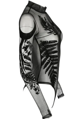Restyle Black gothic FERN MESH BODYSUIT