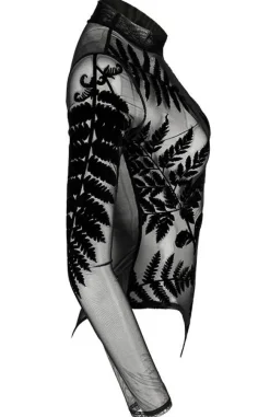 Restyle Black gothic FOREST WITCH MESH FERN BODYSUIT