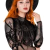 Restyle Black gothic INVERTED CATHEDRAL MESH BODYSUIT