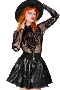 Restyle Black gothic INVERTED CATHEDRAL MESH BODYSUIT