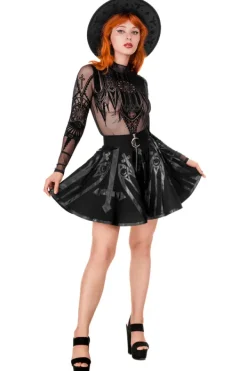 Restyle Black gothic INVERTED CATHEDRAL MESH BODYSUIT