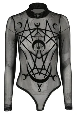 Restyle Black gothic jumpsuit MOON CHILD MESH BODYSUIT