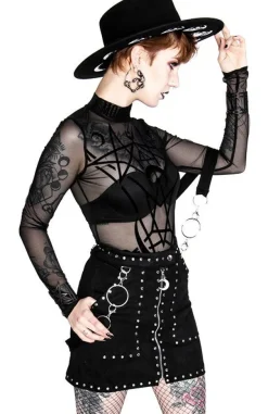 Restyle Black gothic jumpsuit MOON CHILD MESH BODYSUIT