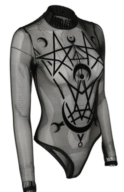 Restyle Black gothic jumpsuit MOON CHILD MESH BODYSUIT