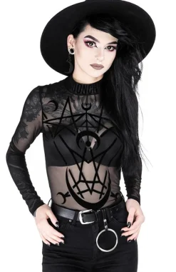Restyle Black gothic jumpsuit MOON CHILD MESH BODYSUIT