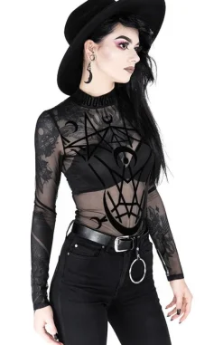 Restyle Black gothic jumpsuit MOON CHILD MESH BODYSUIT