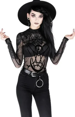 Restyle Black gothic jumpsuit MOON CHILD MESH BODYSUIT