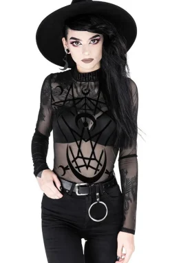 Restyle Black gothic jumpsuit MOON CHILD MESH BODYSUIT