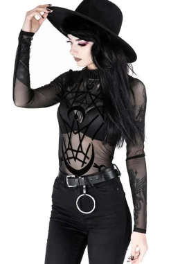 Restyle Black gothic jumpsuit MOON CHILD MESH BODYSUIT