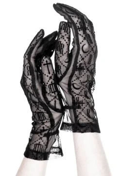 Restyle Black gothic mesh LUXURIOUS GOTH GLOVES