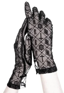 Restyle Black gothic mesh LUXURIOUS GOTH GLOVES