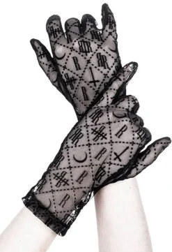 Restyle Black gothic mesh LUXURIOUS GOTH GLOVES