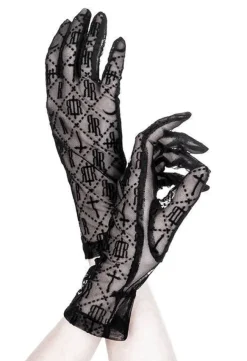 Restyle Black gothic mesh LUXURIOUS GOTH GLOVES