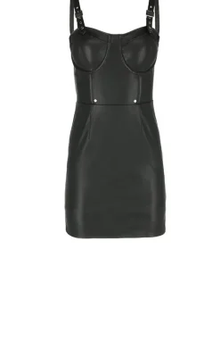 Restyle Black gothic NIGHT MIST DRESS with overskirt