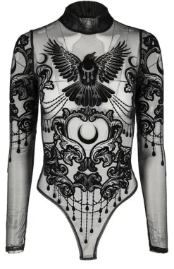 Restyle Black gothic RAVEN MESH BODYSUIT