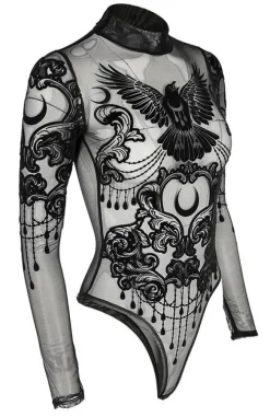 Restyle Black gothic RAVEN MESH BODYSUIT