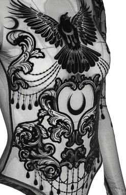 Restyle Black gothic RAVEN MESH BODYSUIT