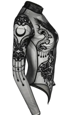 Restyle Black gothic RAVEN MESH BODYSUIT