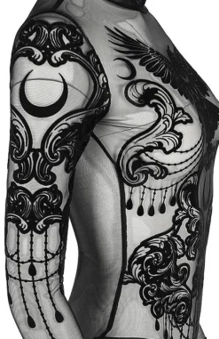 Restyle Black gothic RAVEN MESH BODYSUIT