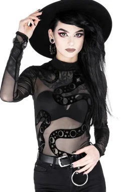 Restyle Black gothic SNAKE MESH BODYSUIT