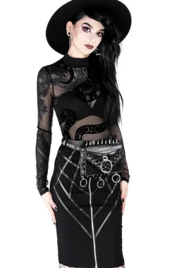 Restyle Black gothic SNAKE MESH BODYSUIT