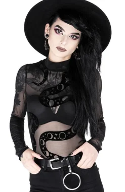 Restyle Black gothic SNAKE MESH BODYSUIT