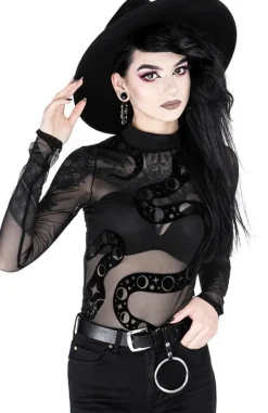 Restyle Black gothic SNAKE MESH BODYSUIT
