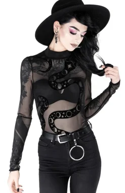 Restyle Black gothic SNAKE MESH BODYSUIT