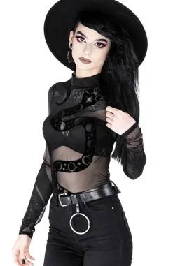 Restyle Black gothic SNAKE MESH BODYSUIT