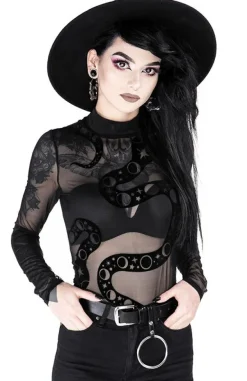 Restyle Black gothic SNAKE MESH BODYSUIT