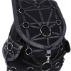 Restyle Black harness backpack, with pockets, occult, black fashion"O-RING BACKPACK"