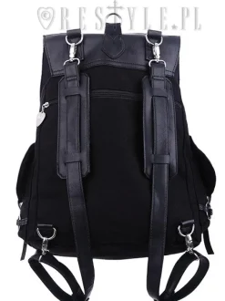 Restyle Black harness backpack, with pockets, occult, black fashion