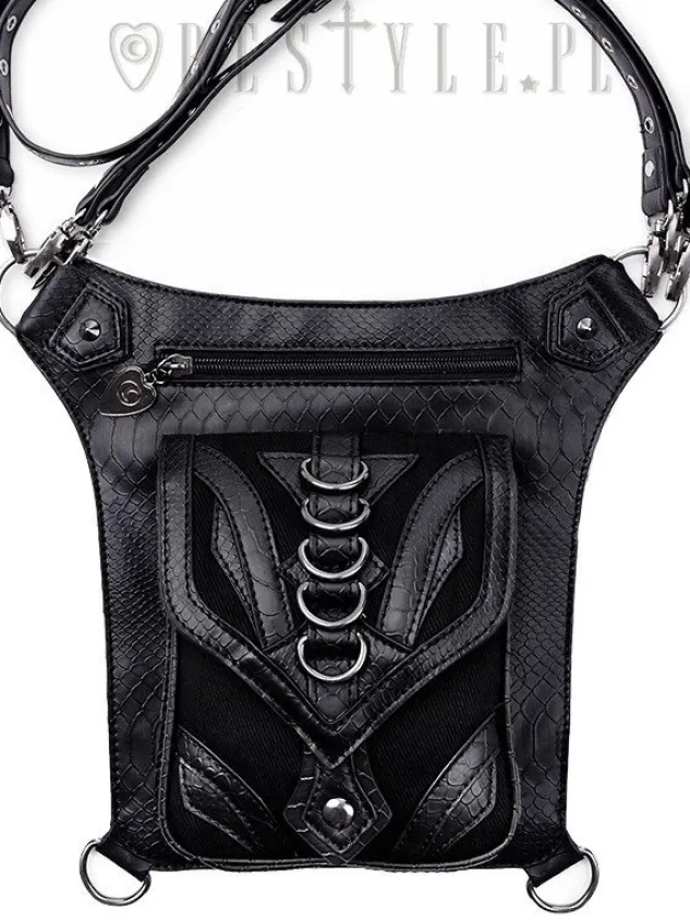 Restyle Black hip bag with pockets, pocket belt, steampunk utility belt "DRAGON HOLSTER BAG"
