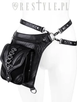 Restyle Black hip bag with pockets, pocket belt, steampunk utility belt "DRAGON HOLSTER BAG"