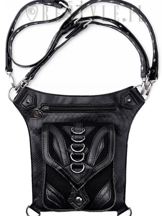 Restyle Black hip bag with pockets, pocket belt, steampunk utility belt "DRAGON HOLSTER BAG"