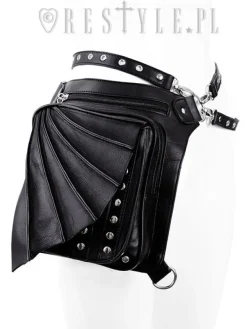 Restyle Black hip bag with pockets, pocket belt, wing bag, gothic utility belt
