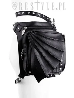 Restyle Black hip bag with pockets, pocket belt, wing bag, gothic utility belt