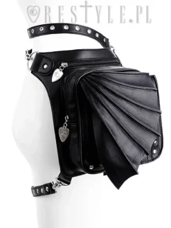 Restyle Black hip bag with pockets, pocket belt, wing bag, gothic utility belt