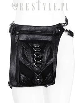 Restyle Black hip bag with pockets, pocket belt, steampunk utility belt