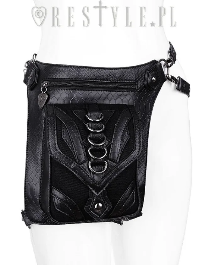 Restyle Black hip bag with pockets, pocket belt, steampunk utility belt "DRAGON HOLSTER BAG"