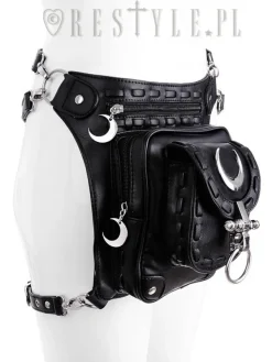 Restyle Black hip bag with pockets, pocket belt, moon bag, gothic utility belt