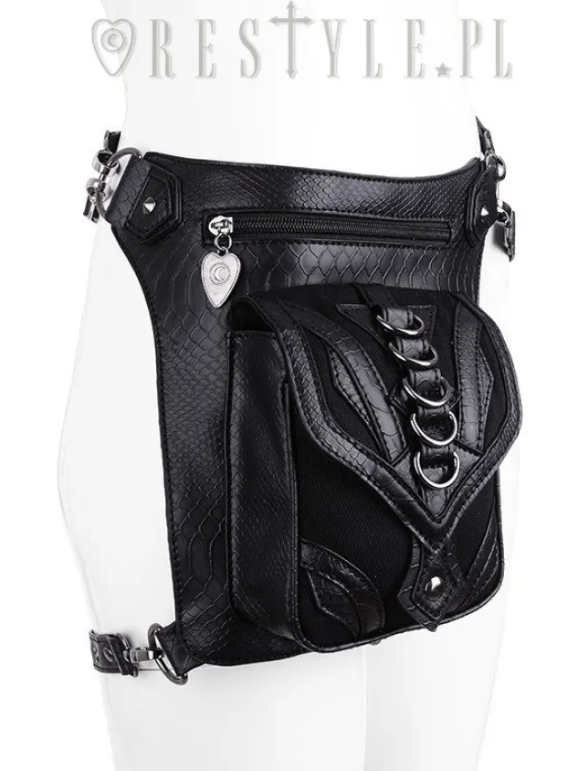 Restyle Black hip bag with pockets, pocket belt, steampunk utility belt "DRAGON HOLSTER BAG"