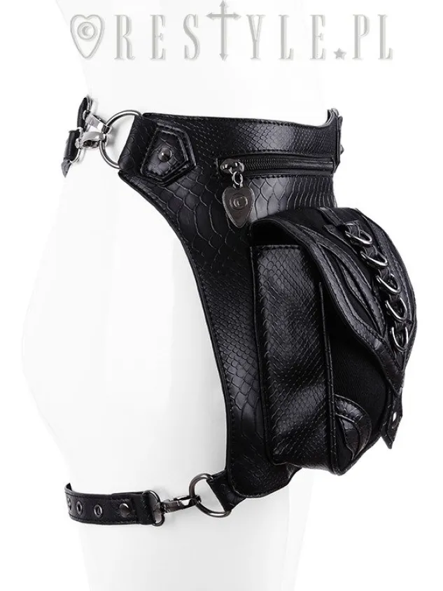 Restyle Black hip bag with pockets, pocket belt, steampunk utility belt "DRAGON HOLSTER BAG"