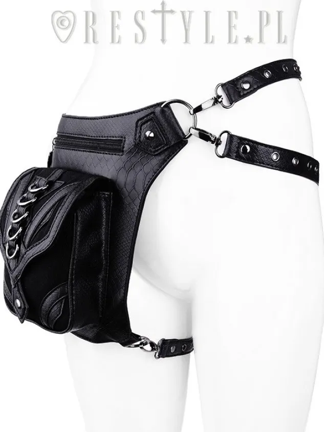 Restyle Black hip bag with pockets, pocket belt, steampunk utility belt "DRAGON HOLSTER BAG"