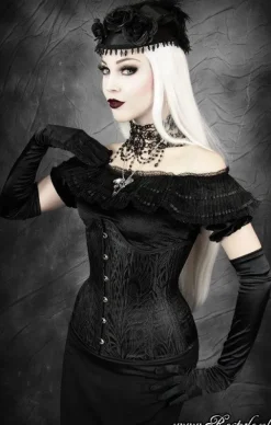 Restyle Black jacquard underbust longline corset 