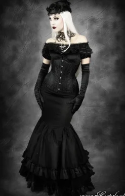 Restyle Black jacquard underbust longline corset 