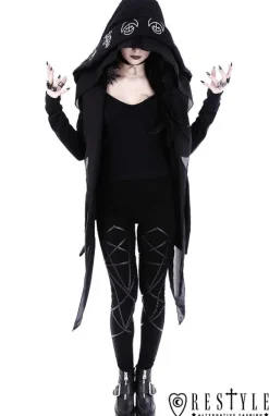 Restyle Black leggings with harness, occult trousers 