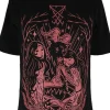 Restyle Black oversized t-shirt LUCIFER BURGUNDY